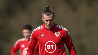 Gareth Bale during training ahead of Wales' World Cup play-off against Austria. Reuters
