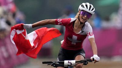 Jolanda Neff won the gold medal in the women's cross-country mountain bike.