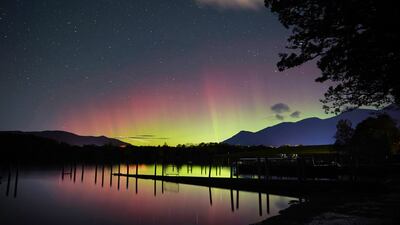 In the early hours of Thursday morning the Northern Lights provided a spectacular display over Derwentwater, near Keswick in the Lake District. PA