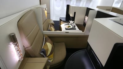 Configured 1-2-1 in a forward and aft ‘dovetail’, the Business Studios all have aisle access and the seats convert into a fully flat bed of up to 80.5 inches long. Delores Johnson / The National