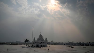 Sikh pilgrims from different countries visit the Shrine of Baba Guru Nanak Dev at the Gurdwara Darbar Sahib, in the Pakistani town of Kartarpur, near the Indian border. AFP