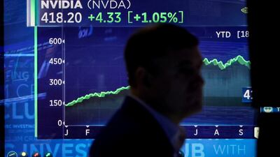 A screen tracks Nvidia as a trader works at the New York Stock Exchange. Reuters