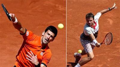 Novak Djokovic, left, is up against Stanislas Wawrinka in a contest in favour of the former. EPA / AFP