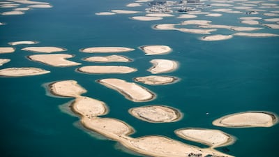 The World Islands, an archipelago of tiny artificial islands in the shape of the world, as seen in July 2020. AFP