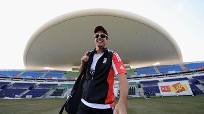 Alastair Cook shown at the Sheikh Zayed Cricket Stadium in Abu Dhabi for a series with England against Pakistan in January 2012. Gareth Copley / Getty Images