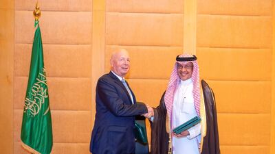 Saudi Arabia's minister of economy and planning Mohammed Al-Tuwaijri and Klaus Schwab, the founder and executive chairman of WEF signed agreement to open a Centre for the Fourth Industrial Revolution in the kingdom, the the Geneva-based organisation's fifth such centre in the world. SPA