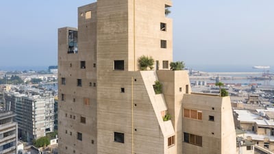 View of the Stone Garden project in Beirut, taken after the Beirut blast in August 2020. Laurian Ghinitoiu / Lina Ghotmeh