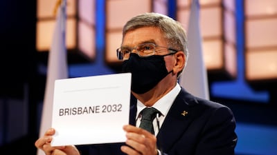 President of the International Olympic Committee Thomas Bach announces Brisbane as the 2032 Summer Olympics host city during the 138th IOC Session in Tokyo.