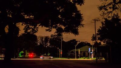 An unlit intersection in Pretoria. South African utility Eskom is struggling to meet the country's power needs. Bloomberg