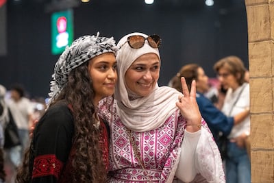 People attend the “Emirates Loves Palestine” event at Dubai Exhibition Centre in Expo City Dubai on August 29, 2026. Ahmed Ramzan / The National