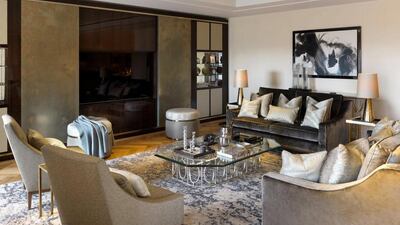 The living room in a Ten Trinity Square apartment. Julian Abrams