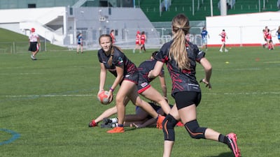Dubai Exiles Under-19 girls during training.