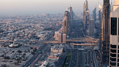The Dubai skyline. Business conditions in the emirate's non-oil private sector economy continued to improve in August. Sarah Dea / The National
