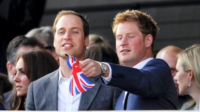 The princes take part in the late queen's diamond jubilee celebrations at Buckingham Palace in 2012. Getty Images