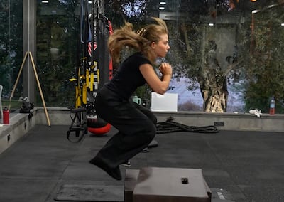 The Helfawi Fitness Club holds Hyrox training classes three days a week. Ahmad Fallaha / The National