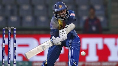 Sri Lanka's Tillakaratne Dilshan plays a shot. REUTERS/Adnan Abidi