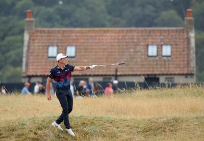 ST ANDREWS, SCOTLAND - JULY 17: Viktor Hovland of Norway reacts during Day Four of The 150th Open at St Andrews Old Course on July 17, 2022 in St Andrews, Scotland. (Photo by Warren Little / Getty Images)
