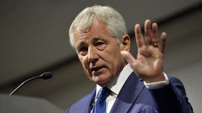 The US secretary of defence Chuck Hagel gives a speech on the US military's changing priorities in Chicago on May 6, 2014. Brian Kersey / Getty Images / AFP