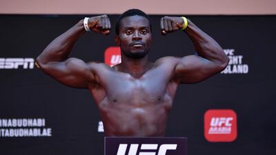 bdul Razak Alhassan of Ghana during the UFC Fight Night weigh-in.