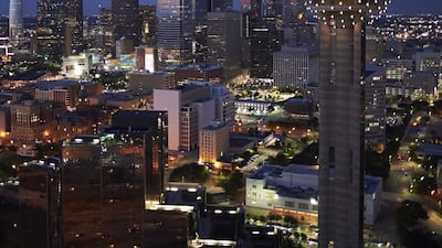 The Reunion district and observation tower in downtown Dallas. Image by Cameron Davidson / Corbis