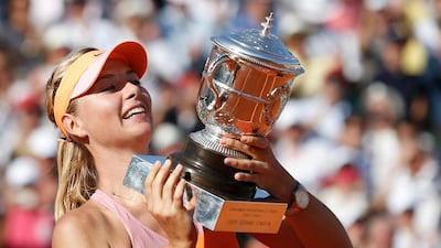 Maria Sharapova after winning the 2014 French Open. EPA
