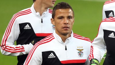 New Al Ahli signing Lima shown during a Benfica training session in 2013 ahead of a Champions League match. Virginie Lefour / Belga / AFP / November 26, 2013