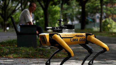 A four-legged robot dog called Spot will ensure people maintain safe distances while walking about Singapore parks. Reuters