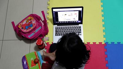 Some schools will continue to allow pupils to learn from home. Pawan Singh / The National