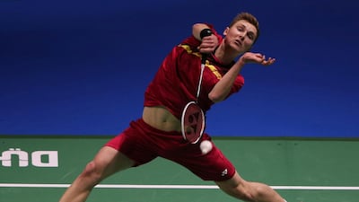 Viktor Axelsen returns a shot to Kidambi Srikanth during the first day of the World Superseries Finals in Dubai on Wednesday. Kamran Jebreili / AP Photo