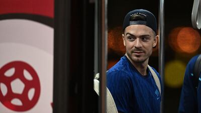 England midfielder Jack Grealish arrives at the Hamad International Airport in Doha. AFP