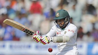 Bangladesh captain Mushfiqur Rahim made up for his lapses as a wicketkeeper with the bat at Hyderabad on Saturday. Aijaz Rahi / AP Photo