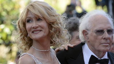 Bruce Dern, right, arrives with his daughter actress Laura Dern for the screening of the film "Nebraska" at the Cannes Film Festival. Anne-Christina Poujoulat / AFP