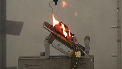 A Samsung Note 7 phone battery catches fire after it exploded during a test. Samsung has managed to rebound from the disaster to post a huge rise in profits for the past quarter. Edgar Su / Reuters