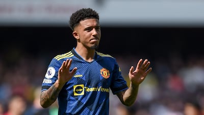 Jadon Sancho has been removed from the first team picture at Manchester United. EPA