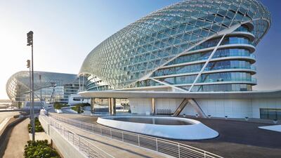 Rooms are fully booked at Yas Hotel Abu Dhabi for Friday and Saturday but cost up to Dh17,850 for Sunday night. Courtesy Hotels.com