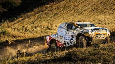 Sheikh Khalid Al Qassimi in action during Day 3 at Barja Aragan. Courtesy: Abu Dhabi Racing