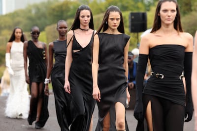 Models walk the runway during the Givenchy womenswear spring/summer 2023 show. Getty Images