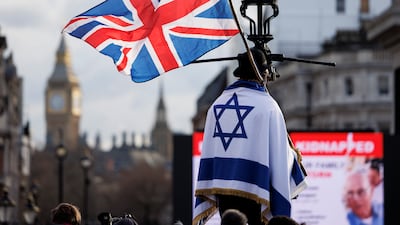 Rising cases of anti-Jewish hatred coincided with unrest on Britain's streets linked to the war in Gaza. Reuters