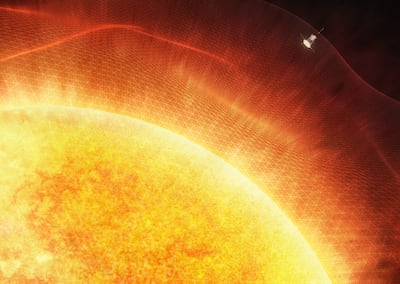 Nasa's Parker Solar Probe became the first spacecraft to 'touch' the Sun, when it entered its upper atmosphere. Photo: Nasa