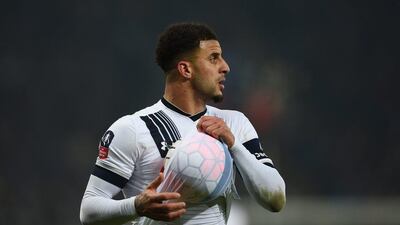 Kyle Walker of Spurs shown in action during the FA Cup match against Leicester City on Wednesday night. Laurence Griffiths / Getty Images