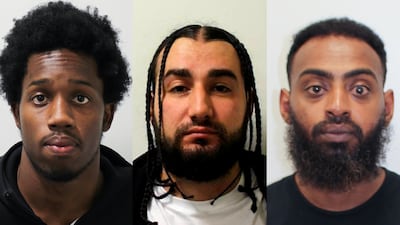 From left, Mahad Jammeh, Christian Whittingham and Tedros Shaile have been jailed for watch robberies in Mayfair, central London. Photo: Metropolitan Police