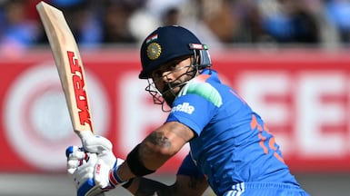 Virat Kohli during the second ODI against New Zealand in Rajkot. AFP