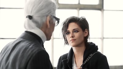 Stewart explains: “What we landed on ultimately was this search for Gabrielle Chanel’s spirit, and the fight that you can have with the idea of someone disappearing. It’s kind of eerie, but at the same time it is, ultimately, quite exuberant.” Courtesy Chanel