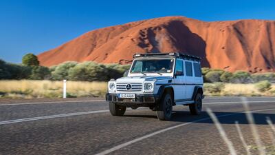 The G-Wagen near Uluru, also known as Ayers Rock. Alex Rae