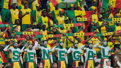 Senegal fans at Al Bayt Stadium. AP