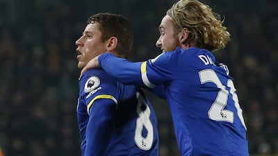 Everton's Ross Barkley celebrates scoring their second goal against Hull City on Saturday, December 31, 2016. Andrew Yates / Reuters