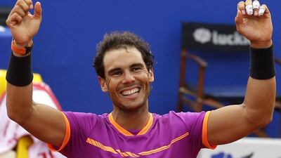 Rafael Nadal after winning his men's finals match 6-4, 6-1 against Dominic Thiem at the Barcelona Open Barcelona, Spain on Sunday, April 30, 2017. Manu Fernandez / AP Photo