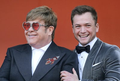 Elton John and Taron Egerton at the film’s premiere in Cannes last month. Reuters