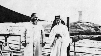 Friar Antonin J Jaussen, who in the early 20th century lived among the Bedouin tribes of Jordan, seen here with Thomas Edward Lawrence (Lawrence of Arabia) in this March 1917 photo. Jaussen built the priory in Cairo in 1931–32. Courtesy of the Dominican Institute for Oriental Studies
