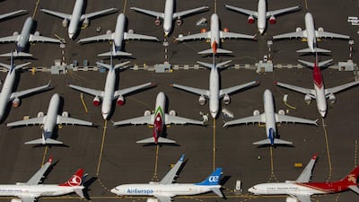 Boeing 737 MAX airplanes are seen parked near Boeing Field in Seattle, Washington. AFP
